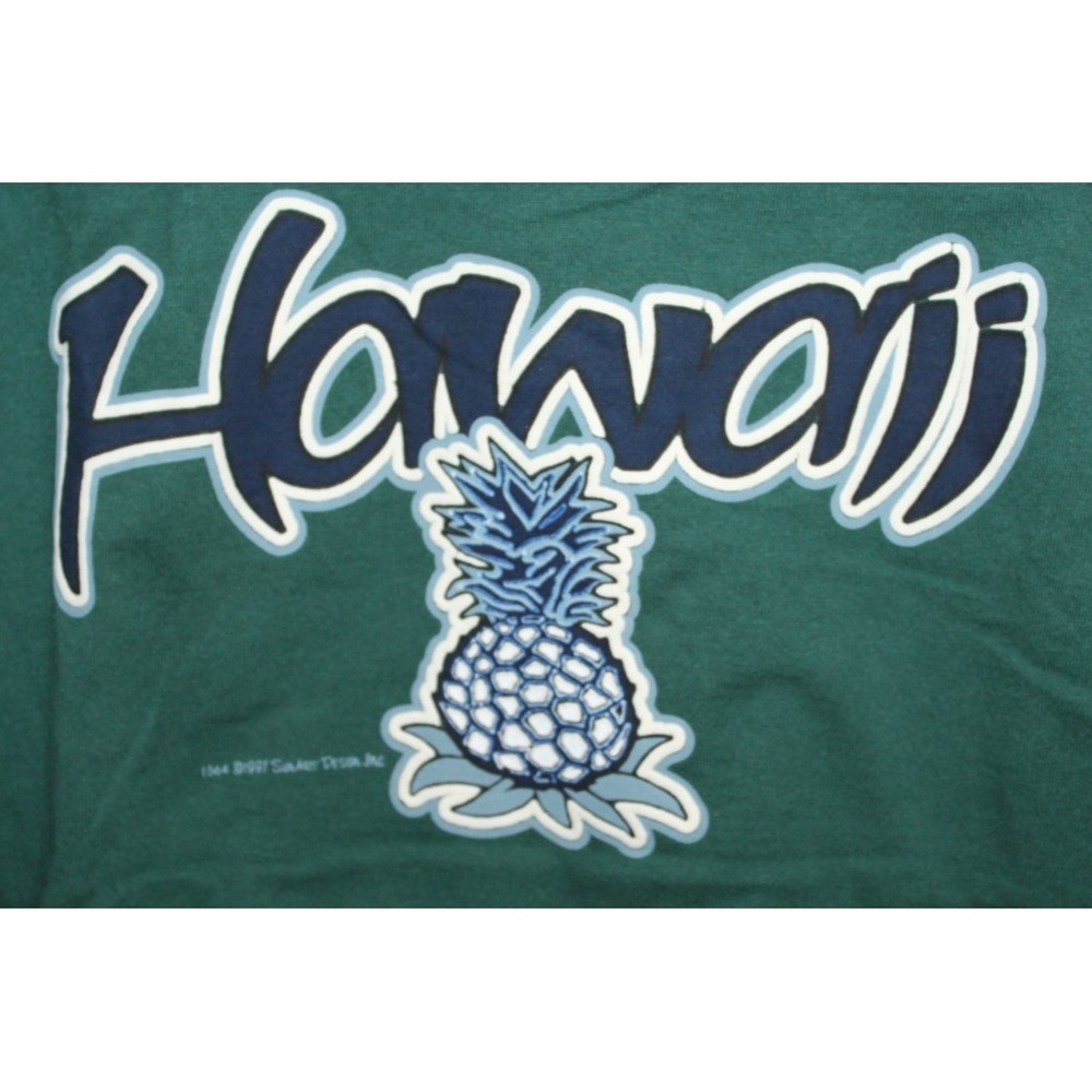 Vintage 1997 Hawaii Pineapple T Shirt Mens XL Green SunArt Graphic Tee USA